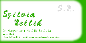 szilvia mellik business card